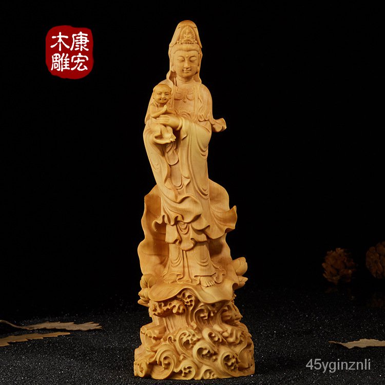 yueqing-boxwood-แกะสลักไม้เพื่อส่งพระพุทธรูปเจ้าแม่กวนอิม-แกะสลักงานฝีมือไม้ตกแต่งรถยนต์-ไม้แกะสลัก-12ay