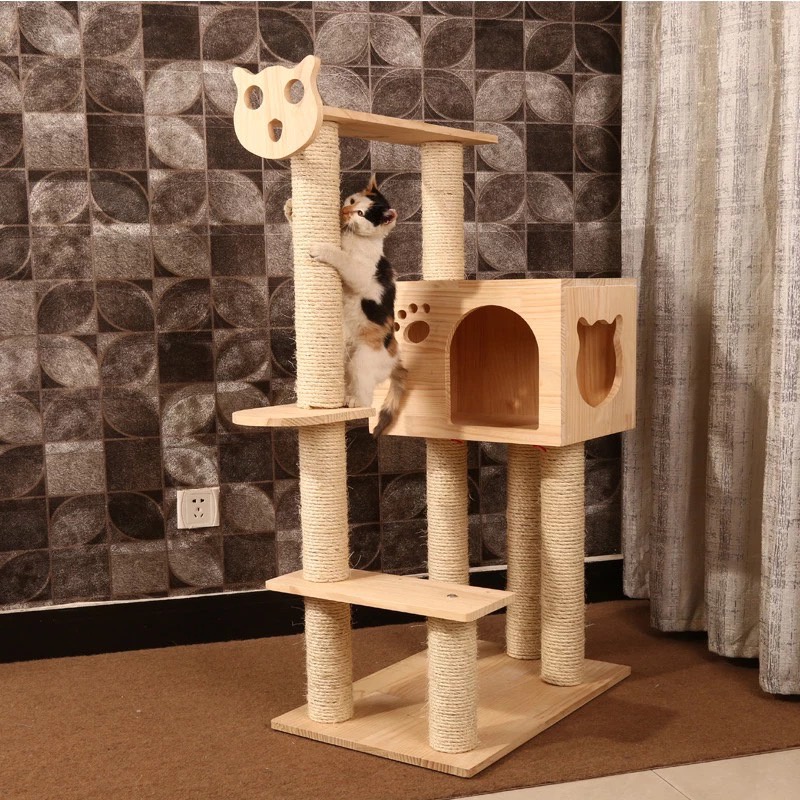 cat-tower-คอนโดแมว-ขนาดใหญ่-คอนไม้-พร้อมเสาลับเล็บแมว
