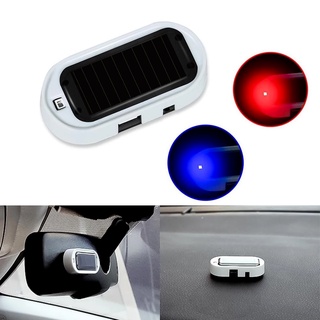 ไฟสัญญาณกันขโมย LED พลังงานแสงอาทิตย์ มีกาวในตัว ชาร์จ USB สําหรับรถยนต์