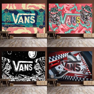 ผ้าตกแต่งห้อง สุทธิน้ำแดงยี่ห้อ VANS ถ่ายทอดสดพื้นหลังผ้าห้องนอนห้องนอนแต่งตัวตกแต่งแขวนผ้า