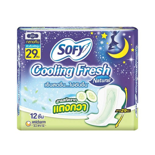 sofy-cooling-fresh-natural-night-slim-0-1-wing-29cm-ผ้าอนามัย-12pcs