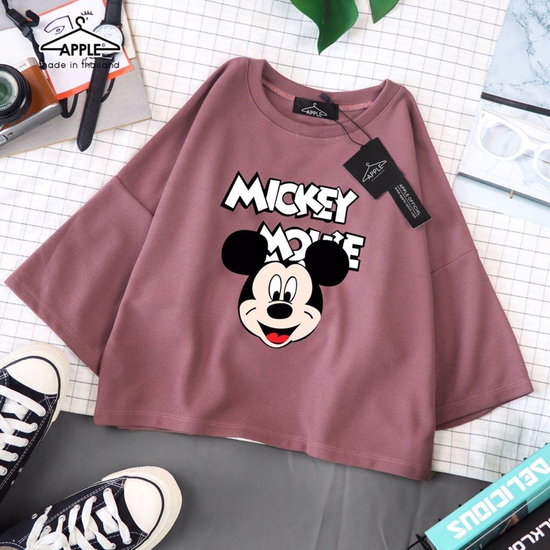 เสื้อยืดครอป-mickey-ขายดีมากๆ-ราคาไม่ถึงร้อย-พร้อมส่ง