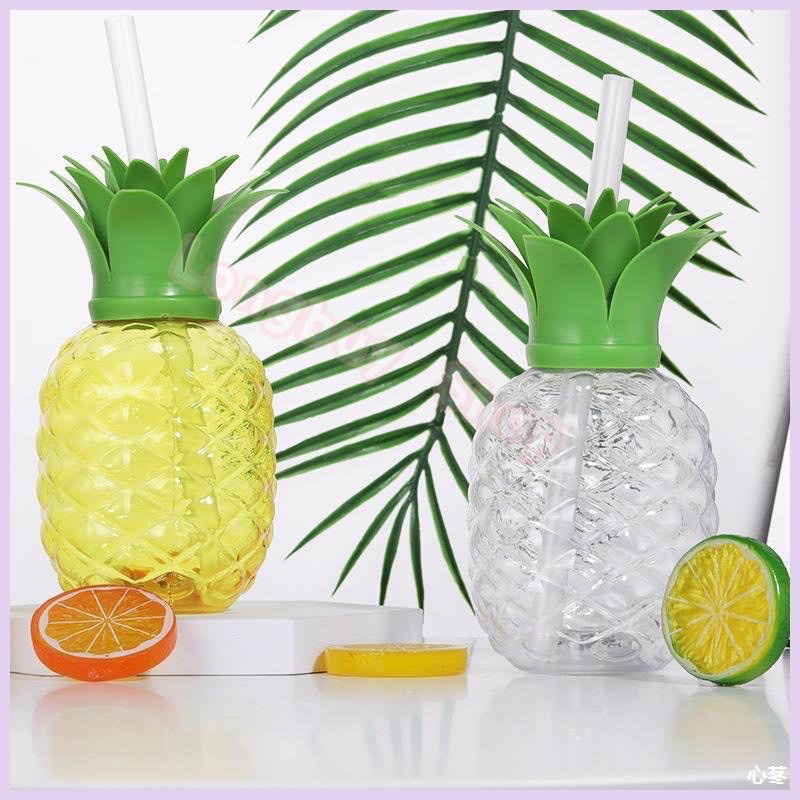 พร้อมส่ง-แก้วผลไม้-แถมหลอด-สายคาเฟ่-น้ำปั่น-แก้วพลาสติก-pvc-ให้เป็นของขวัญ-ใส่น้ำผลไม้-เปิดฝาได้