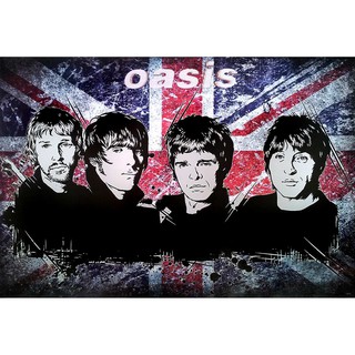 โปสเตอร์ รูปวาด กราฟฟิก วง ดนตรี ร็อค โอเอซิส OASIS (1991-2009) Line Art POSTER 24"x35" Inch English Rock Britpop