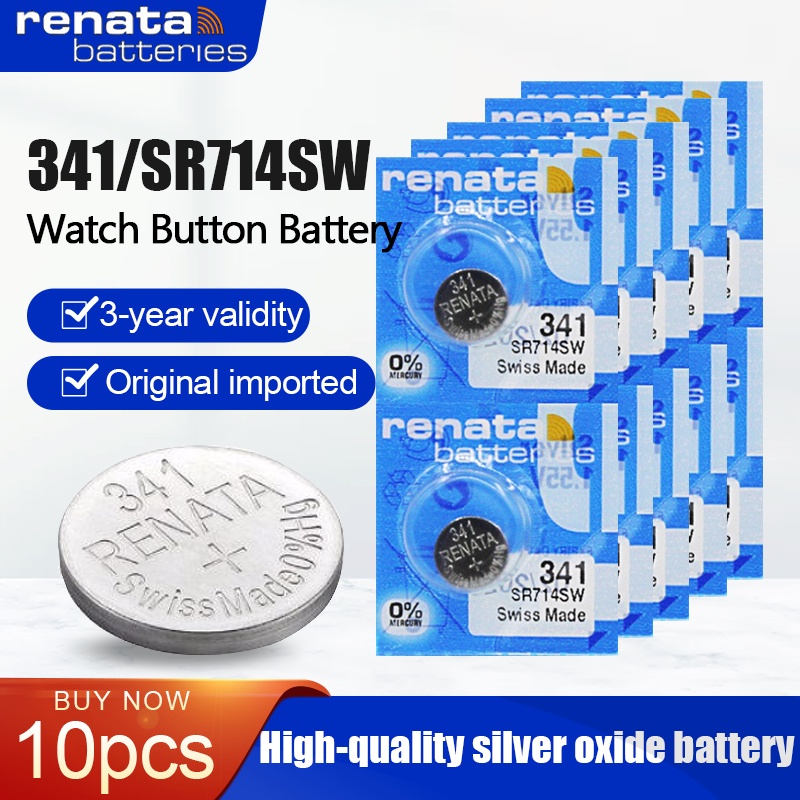 10PCS Original Renata 341 SR714SW 1.55V Silver Oxide Battery For Quartz