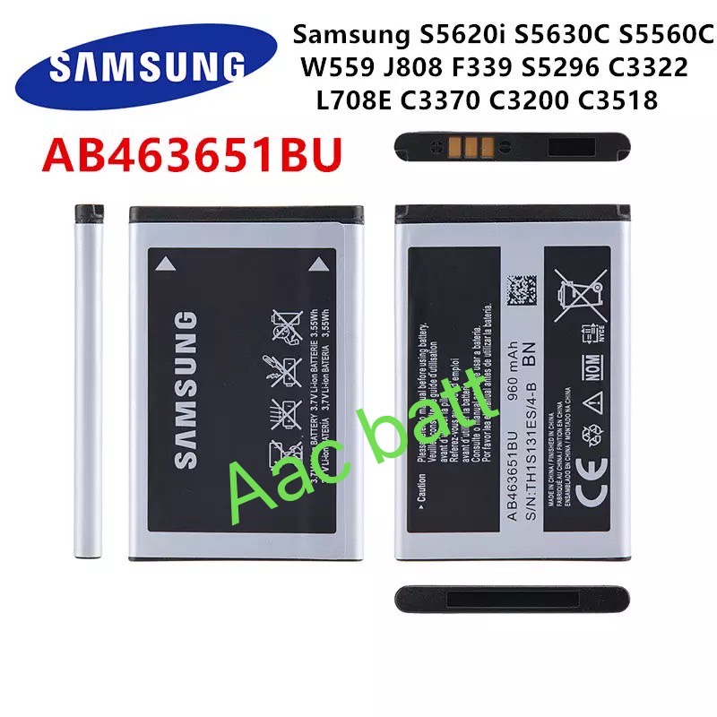 แบตเตอรี่-samsung-galaxy-l700-w559-s5628-b3410-l708e-sgh-l700-ab463651bu-800mah