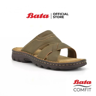 Bata MENS COMFIT รองเท้าเพื่อสุขภาพ รองเท้าแตะชายแบบสวม สีน้ำตาล รหัส 8614162