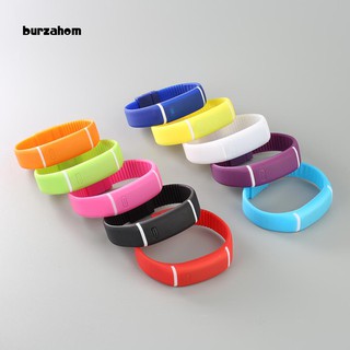 Burz_unisex นาฬิกาข้อมือดิจิตอลมีไฟ LED สายซิลิโคน