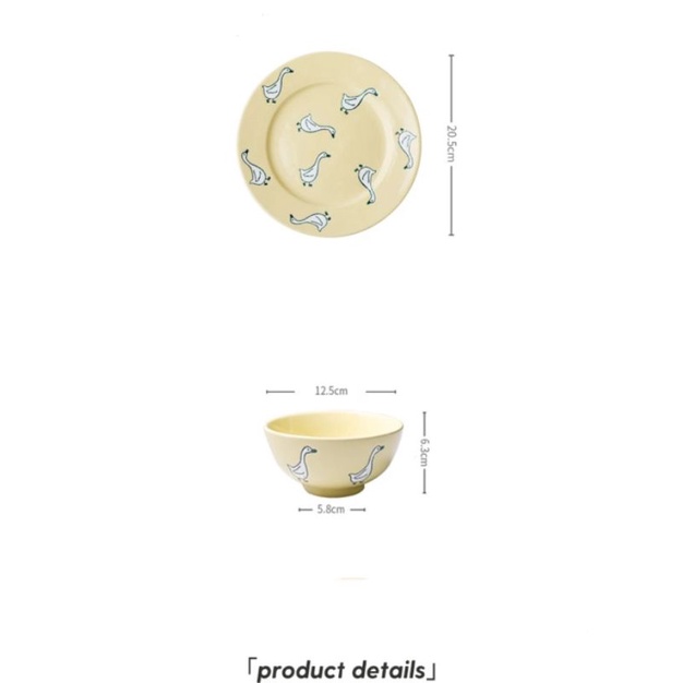 จานสีเหลืองลายเป็ด-จานเซรามิค-จานน่ารัก