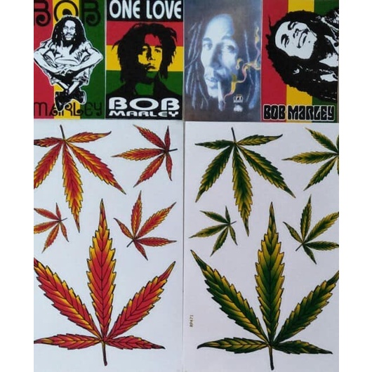 สติ๊กเกอร์แต่งรถ-ลายใบกัญชา-สติ๊กเกอร์แต่งรถ-bob-marley