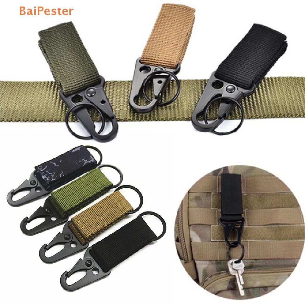 baipester-nylon-carabiner-hook-webbing-buckle-tactical-belt-hanging-key-ring-climbing-tool