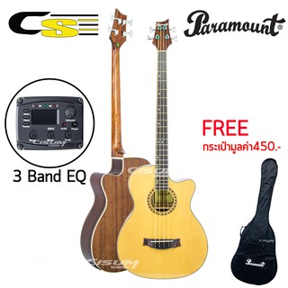 Paramount กีตาร์เบสโปร่งไฟฟ้า 46" รุ่น AB84CEQN (Acoustic Bass Guitar)