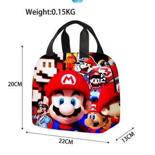 กระเป๋าใส่กล่องอาหารกลางวัน ลายการ์ตูน Mario Bros Sonic Cooler แบบพกพา สําหรับเด็ก [CAN]