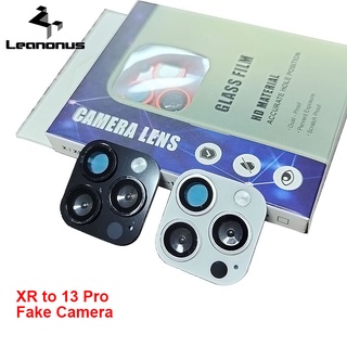 กล้องปลอม สําหรับ iPhone XR เปลี่ยนเป็น 13 Pro การออกแบบกล้องสามตัว เลนส์ดัดแปลง HD กระจกนิรภัย + ฝาครอบป้องกันโลหะ