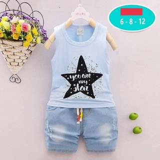 Set 2 ชิ้น เสื้อกล้าม+กางเกง  ชุดเด็ก / เสื่อผ้าเด็ก