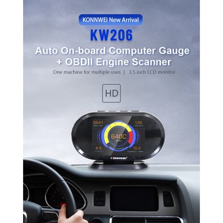 KW206 [2 in 1 OBD2 Smart Gauge &amp; Engine Scanner] สมาร์ทเกจและเครื่องวิเคราะห์เครื่องยนต์