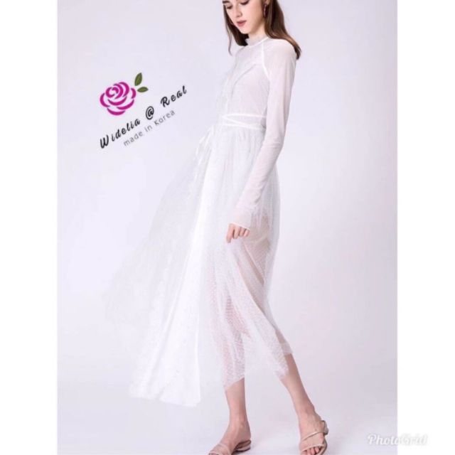 maxi-dress-เดรสยาวแต่งลูกไม้สวยหรูดูแพงสีขาว