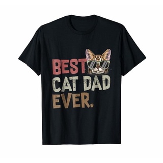 เสื้อยืดพิมพ์ลายแมว Dad Ever เสื้อยืดแฟชั่นผู้ชาย