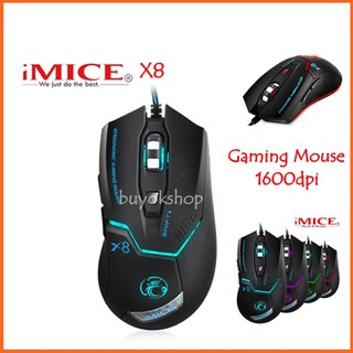 เมาส์เกมมิ่ง iMICE X8 1600dpi Adjustable Optical Programmable Gaming Mouse 6 buttons.