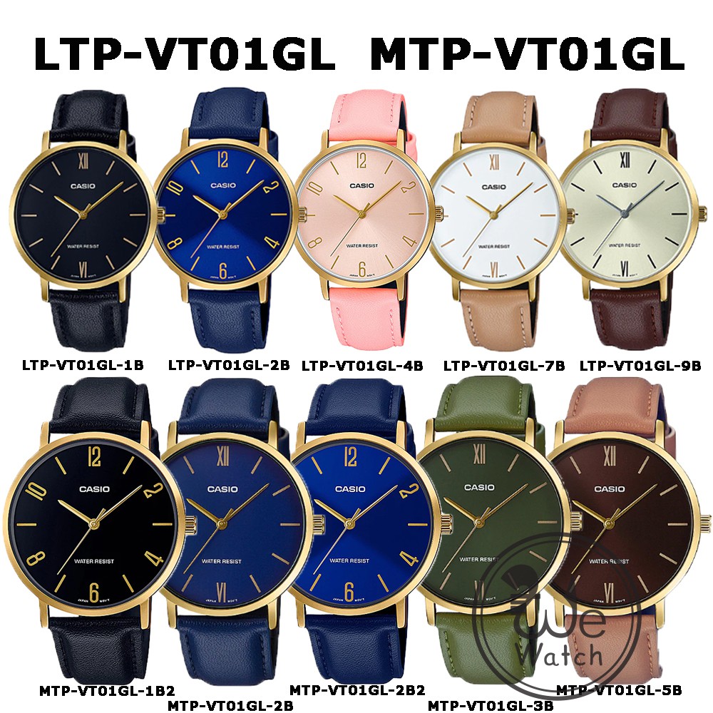 ภาพหน้าปกสินค้าCASIO % รุ่น LTP-VT01GL MTP-VT01GL นาฬิกาหญิงและชาย สายหนัง ประกัน1ปี LTPVT01 MTPVT01 LTPVT01GL MTPVT01GL