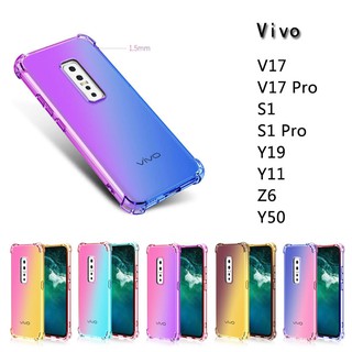 เคส Vivo V17 Pro S1 Pro case เคสซิลิโคน vivo Y11 Y19 V19 Y50 Y30 soft clear cases ปกสีไล่ระดับสี