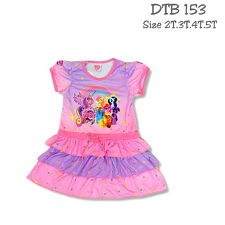 Dtb153 ชุดเดรส ลายลิตเติ้ลโพนี่ สําหรับเด็กผู้หญิง