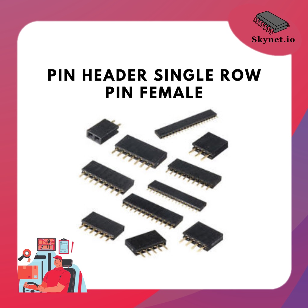 ภาพหน้าปกสินค้า(5ชิ้น) Pin Header Single Row Pin FeMale Header 2.54mm H= 8mm (2-40 PIN)