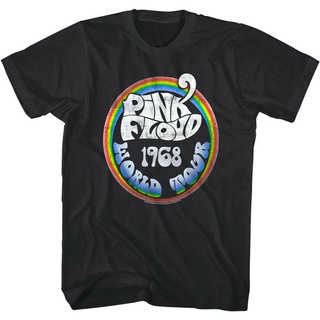 เสื้อยืดโอเวอร์ไซส์ใหม่ เสื้อยืดลําลอง ผ้าฝ้าย แขนสั้น คอกลม พิมพ์ลาย Pink Floyd Rainbow World Tour 68 Rock Album Concer