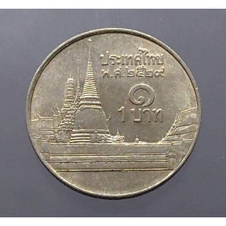 เหรียญหมุนเวียน1 บาท หลังวัดพระศรีฯ ร9 (ช่อฟ้าสั้น) ปี พ.ศ.2529 ผ่านใช้ หายาก ผลิตน้อย ตัวติดลำดับ 1 ของรุ่น #ของสะสม