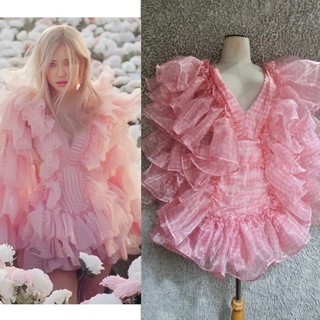 Babygaga ชุดโรเซ่ ชุดเต้น ชุดแบล็คพิ้งค์ ชุดแบล็คพิ้งค์เด็ก ชุดโคฟ ชุดBlackpink ชุดRosé Rose Rosé Blackpink Gone Dress