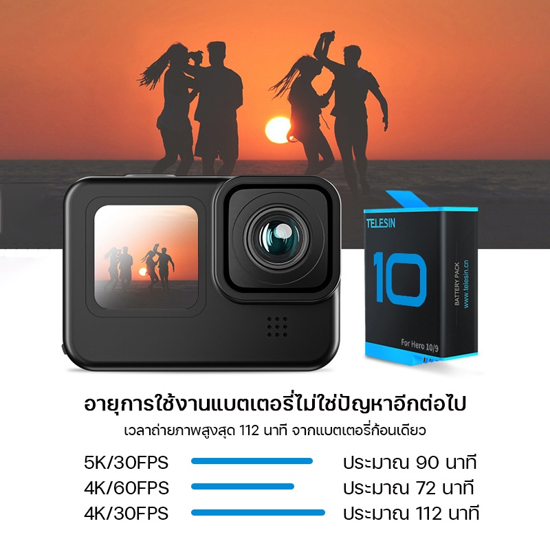 แบตเตอรี่-telesin-รุ่น-gp-btr-901-battery-gopro-hero-10-9-แบตเตอรี่เสริมโกโปร-10-9-อุปกรณ์เสริมโกโปร