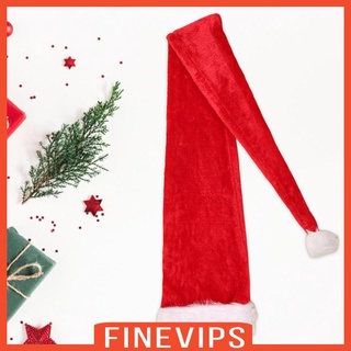 [Finevips] หมวกซานต้า แบบยาวพิเศษ เครื่องแต่งกาย สําหรับผู้ใหญ่ คริสต์มาส วันหยุด