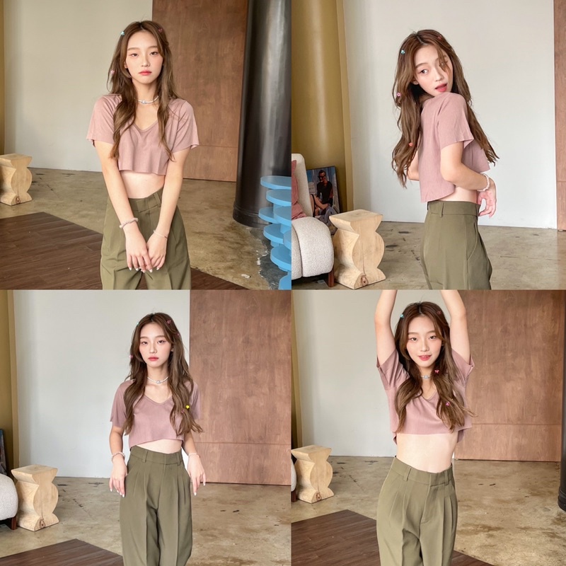 vivie-crop-top-bemychic-เสื้อครอปคอวี-หน้าสั้นหลังยาว-basic-v-crop-top-ครอปท็อป