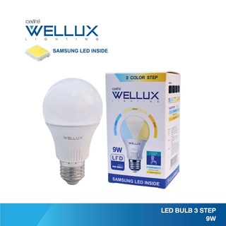 Wellux หลอดไฟLED A60 3 แสง 9W แค่กดสวิตซ์ daylight,  cool white, warm white