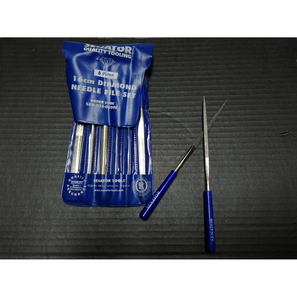 SE 10-Piece Diamond Needle File Set – 3mm X 140mm, Includes Round, Half-Round, Square & More – 150/250 Grit