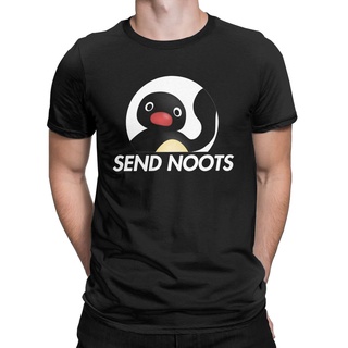 เสื้อขาว - ส่ง Noots Noot Noot Pingu เสื้อยืดผู้ชายผู้หญิงเพนกวินแปลกใหม่ 100% ฝ้าย Tees Crewneck เ