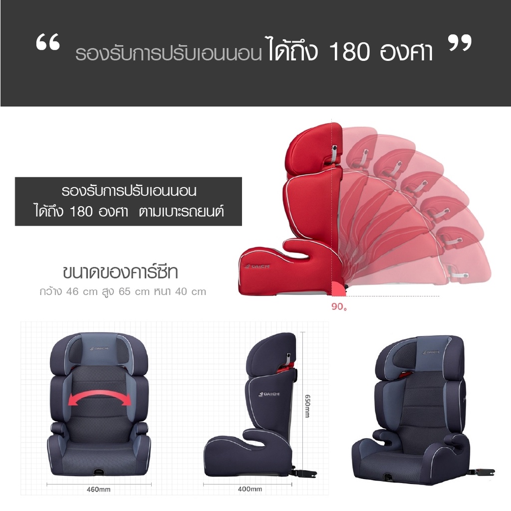 daiichi-sporty-junior-fix-car-seat-คาร์ซีทเด็กโตไดอิชิ-เบาะนิรภัยสำหรับเด็ก-3-12-ปี-ระบบ-isofix-ปรับได้-180