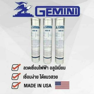 ภาพขนาดย่อของภาพหน้าปกสินค้าลวดเชื่อมอลูมิเนียมไฟฟ้าGemini 3.2mm.x350mm. แบ่งขายเป็นเส้น เส้นละ19บาท จากร้าน toeysarunkorn บน Shopee