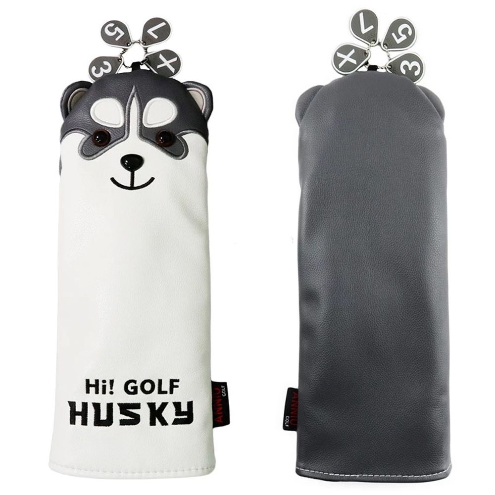 darnell-golfer-gift-golf-putter-cover-cartoon-husky-design-golf-club-headcover-club-head-protector-mallet-putter-for-driver-fairway-number-tag-blade-putter-pu-leather-wood-head-covers