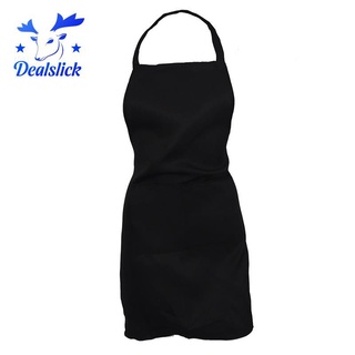 Plain Apron with Front Pocket Kitchen Cooking Craft Baking Black