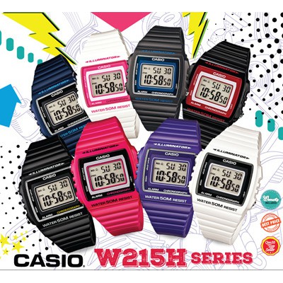 casio-w-215h-series-นาฬิกาข้อมือ-นาฬิกาผู้ชาย-นาฬิกาข้อมือผู้หญิง-สายเรซิ่น-ของแท้-100