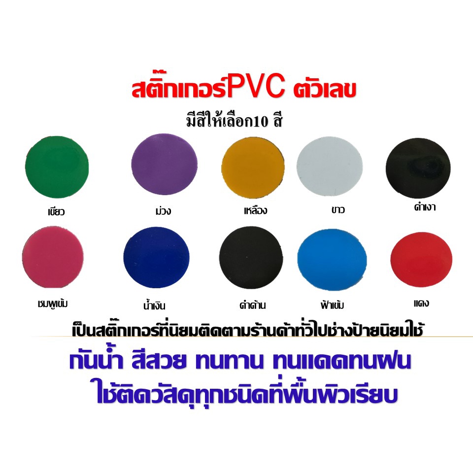 ภาพสินค้าสติ๊กเกอร์ตัวเลข PVCกันน้ำ (1ชุด / 0-9 ) มีหลายขนาดหลายสี หรือเลือกตัวเลขแจ้ง จากร้าน chaivct บน Shopee ภาพที่ 1