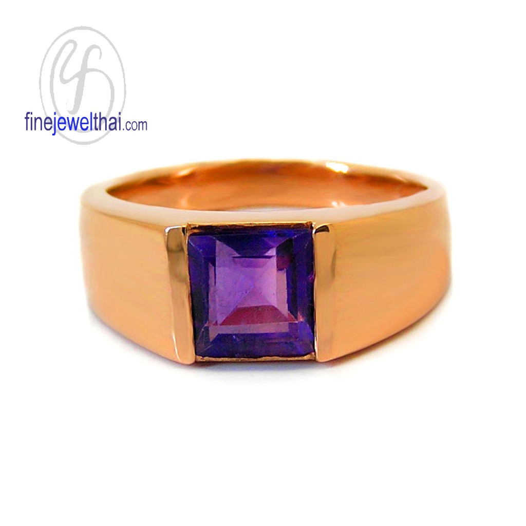 finejewelthai-แหวนอะเมทิสต์-พลอยแท้-พลอยราศี-พลอยอะเมทิสต์-พลอยประจำเดือนเกิดกุมภาพันธ์-amethyst-silver-r1176amp-g