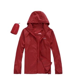 ภาพขนาดย่อของสินค้าเสื้อกันแดด เสื้อกันยูวี ผ้าบางเบาใส่สบาย UPF50 สีแดง
