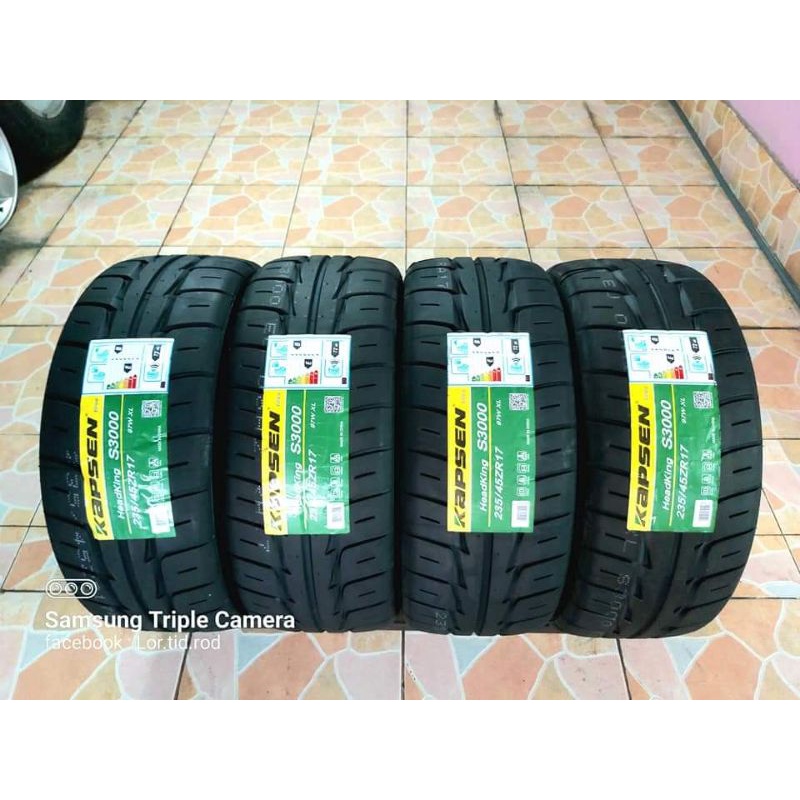 ยางใหม่ค้างปี 235 45 17 ปี 20 Kapsen S3000 พร้อมจุ๊บลมแปซิหิก 4 ตัว ยาง ...