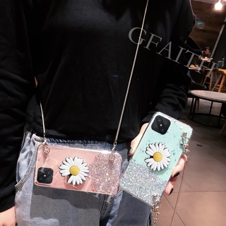 Ready เคสโทรศัพท์ OPPO Reno4 Z 5G Fashion Glitter Star Transparent Case With Lanyard Daisy Folding Stand Holder Softcase Phone Case เคส OPPO Reno 4Z 5G