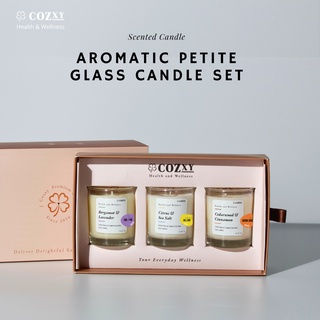 Cozxy เซ็ตเทียนหอม Scented Candle Aromatic Petite Glass Set 3 ชิ้น