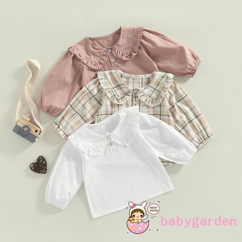 babygarden-เสื้อยืดลําลอง-แขนยาว-คอตุ๊กตา-ลายสก๊อต-สีพื้น-แฟชั่นฤดูใบไม้ผลิ-ฤดูใบไม้ร่วง-สําหรับเด็กผู้หญิง-6-เดือน-5-ปี