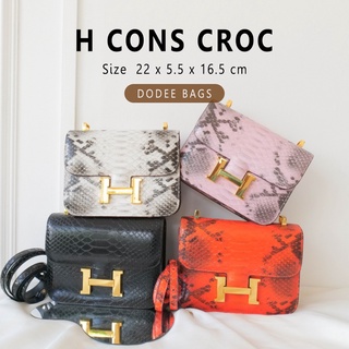 กระเป๋าสะพาย H Cons Croc Limited หนัง PU Premium size 22 cm