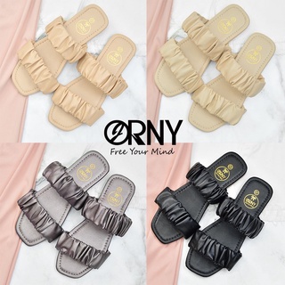 💯 OY980 ของแท้ 💯 ORNY(ออร์นี่) ® รองเท้าบาร์บี้ สวม2ตอน น่ารักมาก สีเอิร์ธโทน - รองเท้าแตะ